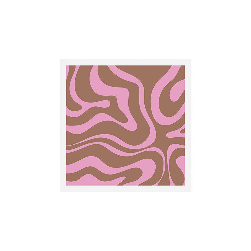 Modern Retro Liquid Candy Swirl Abstract Inspired by PANTONE 17 1230 Color of the Year Mocha Mousse Art Print Gallery Image 1