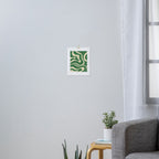 Modern Retro Liquid Swirl Abstract Forest Green and Cream Art Print Gallery Image 3