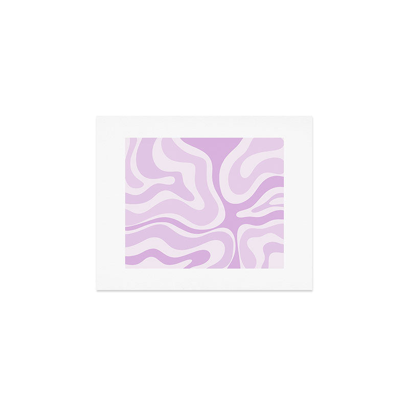 Modern Retro Liquid Swirl Abstract in Light Lilac Art Print Gallery Image 1