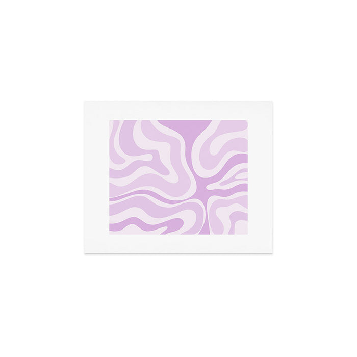 Modern Retro Liquid Swirl Abstract in Light Lilac Art Print Gallery Image 1