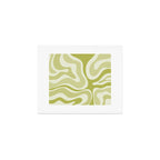 Modern Retro Liquid Swirl Abstract in Light Lime Avocado Green Tones Art Print Gallery Image 1