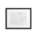 Modern Retro Liquid Swirl Abstract in Pale Grey Framed Art Print Gallery Image 5