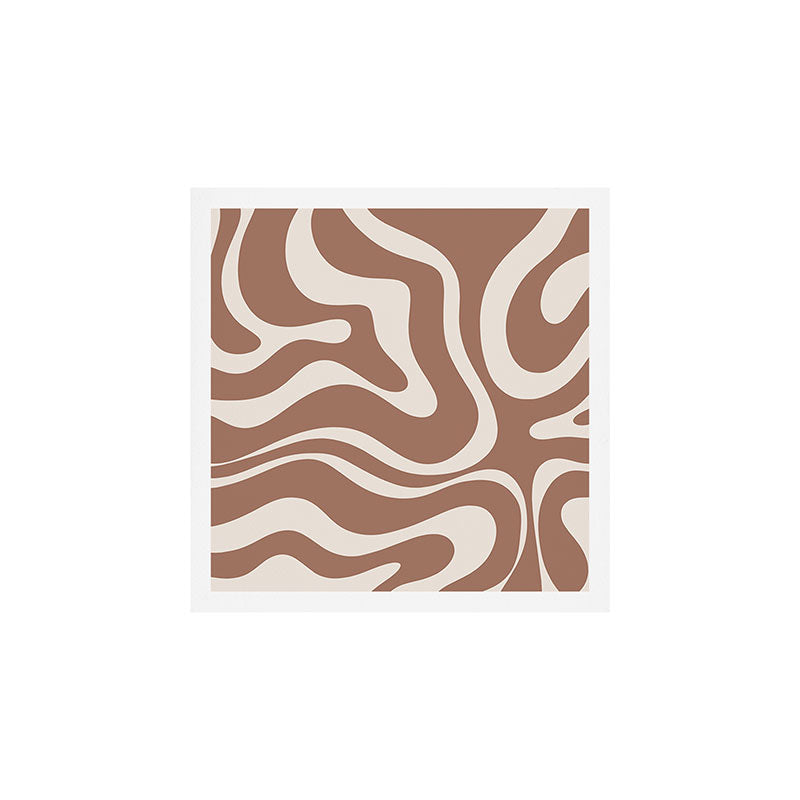 Modern Retro Liquid Swirl Abstract Inspired by PANTONE 17 1230 Color of the Year Mocha Mousse Art Print Gallery Image 1