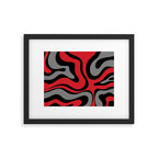 Modern Retro Liquid Swirl Abstract Pattern Black Red Gray Framed Art Print Gallery Image 5