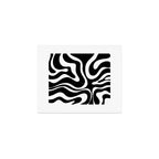 Modern Retro Liquid Swirl Abstract Pattern in Black and White Art Print Gallery Image 1
