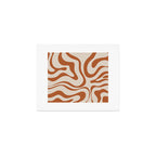 Modern Retro Liquid Swirl Abstract Pattern in Clay and Putty Art Print Gallery Image 1