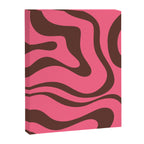 Modern Retro Liquid Swirl Abstract Pattern in Eclectic Pink and Brown Canvas Print Gallery Image 8