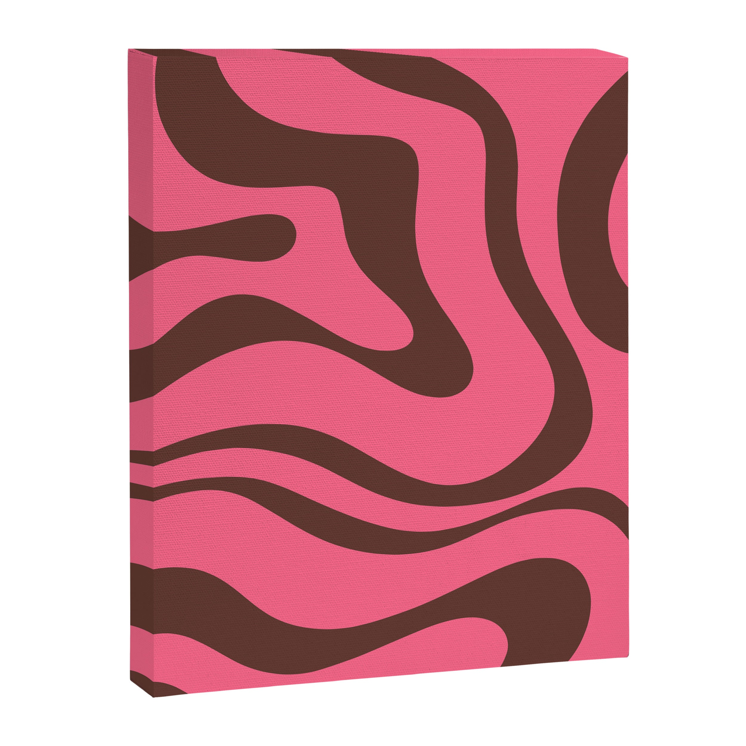 Modern Retro Liquid Swirl Abstract Pattern in Eclectic Pink and Brown Canvas Print Gallery Image 8