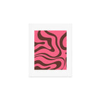 Modern Retro Liquid Swirl Abstract Pattern in Eclectic Pink and Brown Art Print Gallery Image 1