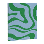 Modern Retro Liquid Swirl Abstract Pattern in Green and Light Blue Canvas Print Gallery Image 8