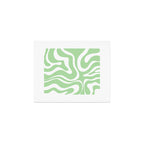 Modern Retro Liquid Swirl Abstract Pattern in Light Matcha Tea Green and White Art Print Gallery Image 1