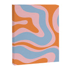 Modern Retro Liquid Swirl Abstract Pattern in Pastel Pink, Light Blue, and Orange Canvas Print Gallery Image 8