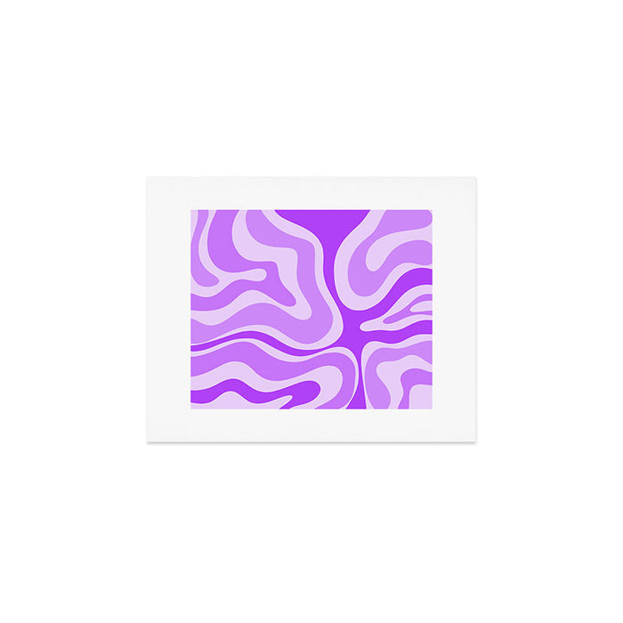 Modern Retro Liquid Swirl Abstract Pattern in Purple Art Print Gallery Image 1