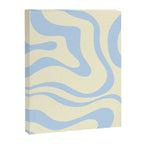 Modern Retro Liquid Swirl Abstract Pattern Light Baby Blue and Cream  Canvas Print Gallery Image 8