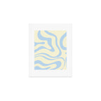 Modern Retro Liquid Swirl Abstract Pattern Light Baby Blue and Cream  Art Print Gallery Image 1