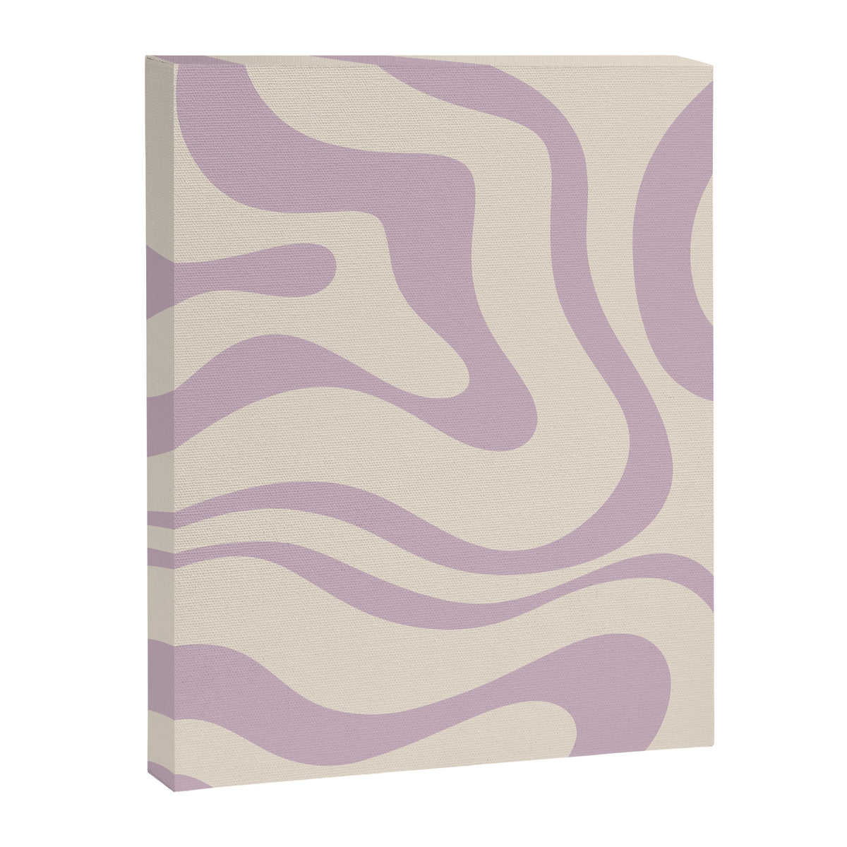 Modern Retro Liquid Swirl Abstract Pattern Square in Light Lavender Cream  Canvas Print Gallery Image 8