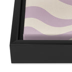 Modern Retro Liquid Swirl Abstract Pattern Square in Light Lavender Cream  Framed Canvas Print Gallery Image 3