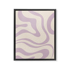 Modern Retro Liquid Swirl Abstract Pattern Square in Light Lavender Cream  Framed Canvas Print Gallery Image 8