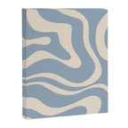 Modern Retro Liquid Swirl Abstract Pattern Square in Muted Light Blue and Cream Beige Canvas Print Gallery Image 8