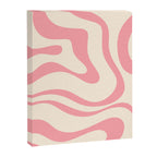 Modern Retro Liquid Swirl Abstract Pattern Square in Pink and Cream Canvas Print Gallery Image 8