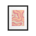 Modern Retro Liquid Swirl Abstract Pattern Square in Rose Pink and Salmon Framed Art Print Gallery Image 6