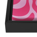 Modern Retro Liquid Swirl Abstract Pattern Vertical in Double Hot Pink  Framed Canvas Print Gallery Image 3