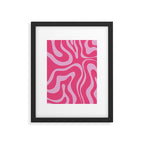 Modern Retro Liquid Swirl Abstract Pattern Vertical in Double Hot Pink  Framed Art Print Gallery Image 5
