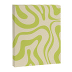 Modern Retro Liquid Swirl Abstract Pattern Vertical in Light Lime Linden Green Beige Canvas Print Gallery Image 6