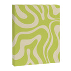 Modern Retro Liquid Swirl Abstract Pattern Vertical Light Lime Linden Green and Beige Canvas Print Gallery Image 6