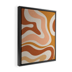 Modern Retro Liquid Swirl Abstract Square in Terracotta Earth Tones Framed Canvas Print Gallery Image 2