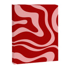 Modern Retro Liquid Swirl Fluid Abstract Bold Red and Pink Canvas Print Gallery Image 8