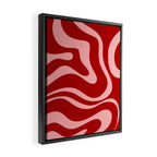 Modern Retro Liquid Swirl Fluid Abstract Bold Red and Pink Framed Canvas Print Gallery Image 2