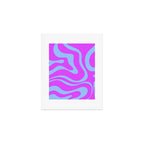 Modern Retro Liquid Swirl Fluid Abstract Pattern Bright Violet and Blue Art Print Gallery Image 1