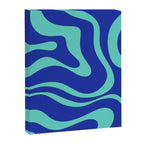 Modern Retro Liquid Swirl Funky Abstract Pattern Bright Blue Aqua Turquoise Canvas Print Gallery Image 8