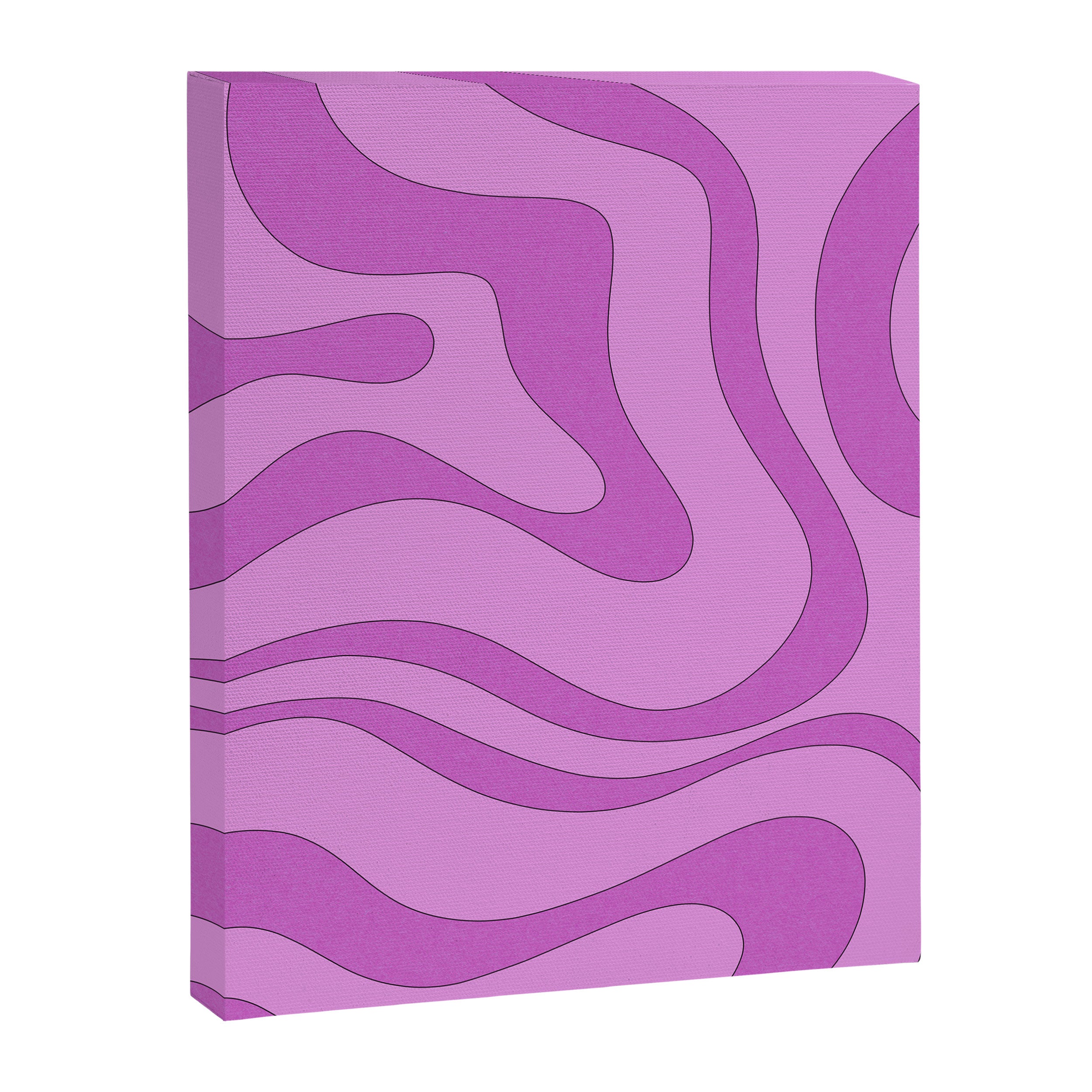 Modern Retro Liquid Swirl Funky Abstract Pattern in Danish Pastel Purple Canvas Print Gallery Image 8