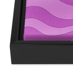 Modern Retro Liquid Swirl Funky Abstract Pattern in Danish Pastel Purple Framed Canvas Print Gallery Image 3