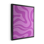 Modern Retro Liquid Swirl Funky Abstract Pattern in Danish Pastel Purple Framed Canvas Print Gallery Image 2