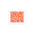 Modern Retro Liquid Swirl Pink and Orange Abstract Pattern Art Print Gallery Image 1