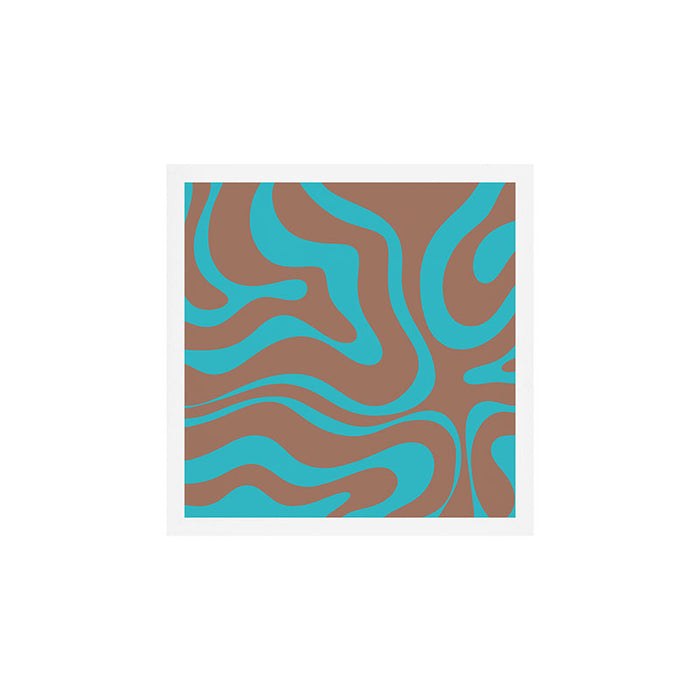 Modern Retro Liquid Swirl Vivid Abstract Inspired by PANTONE 17 1230 Color of the Year Mocha Mousse Art Print Gallery Image 1