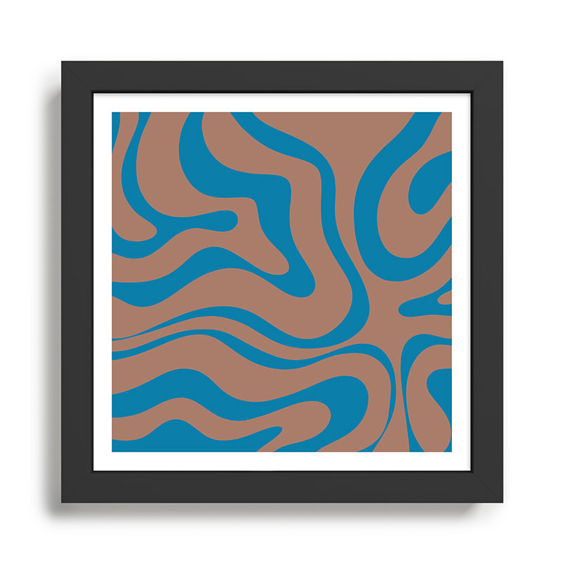 Modern Retro Liquid Swirl Wavy Abstract Inspired by PANTONE 17 1230 Color of the Year Mocha Mousse Framed Art Print Gallery Image 1