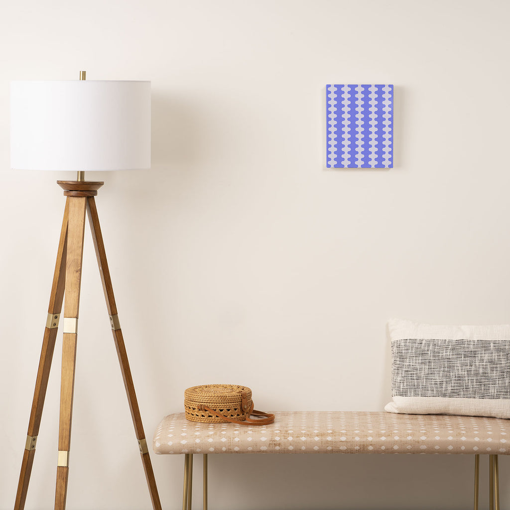 Modern Retro Wavy Ogee A-Go-Go Pop Stripes in Periwinkle Canvas Print Gallery Image 2