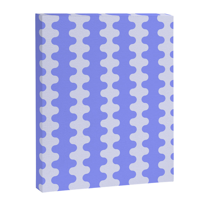 Modern Retro Wavy Ogee A-Go-Go Pop Stripes in Periwinkle Canvas Print Gallery Image 1