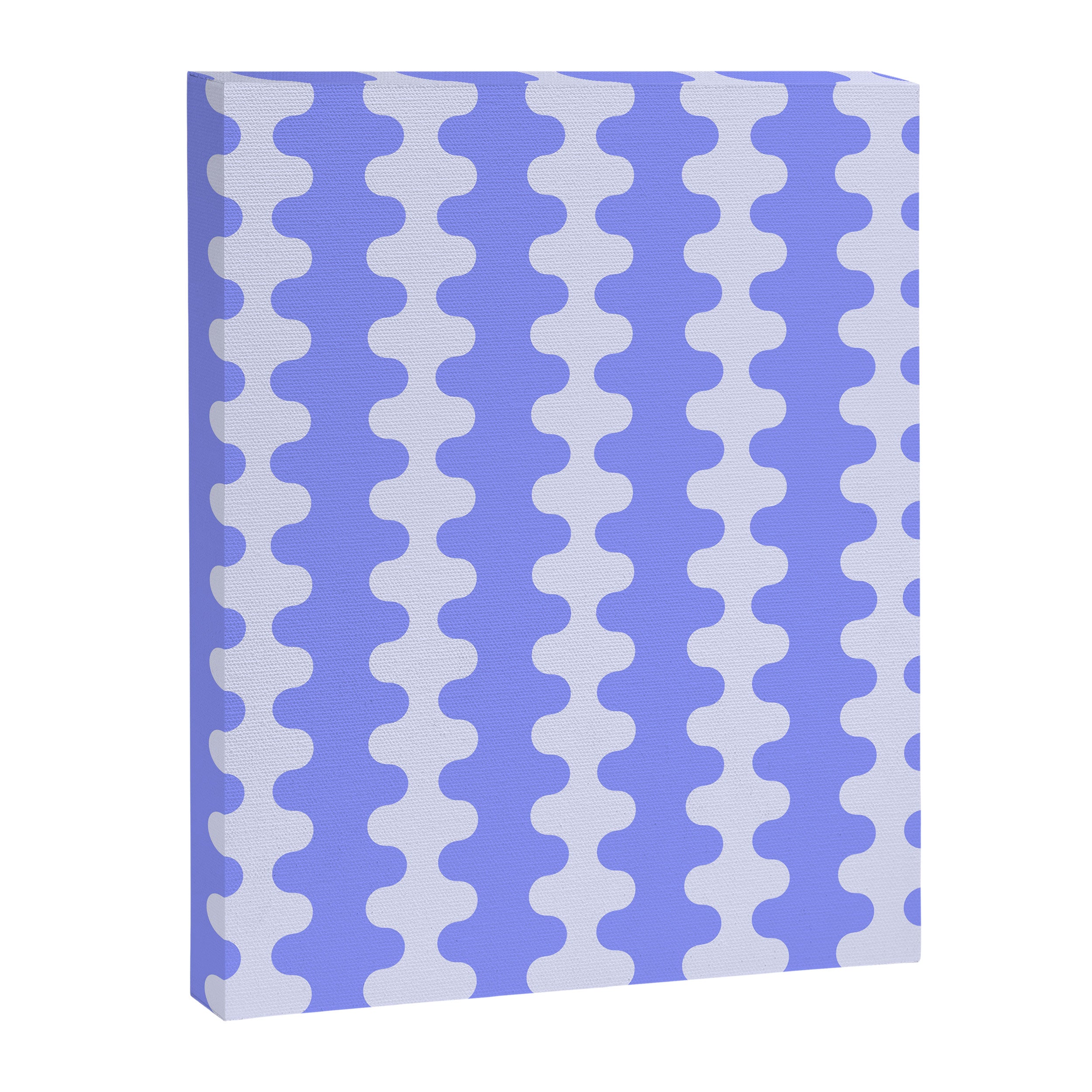 Modern Retro Wavy Ogee A-Go-Go Pop Stripes in Periwinkle Canvas Print Gallery Image 8