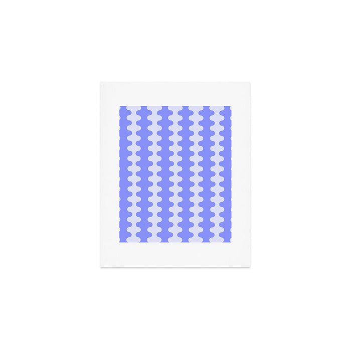 Modern Retro Wavy Ogee A-Go-Go Pop Stripes in Periwinkle Art Print Gallery Image 1