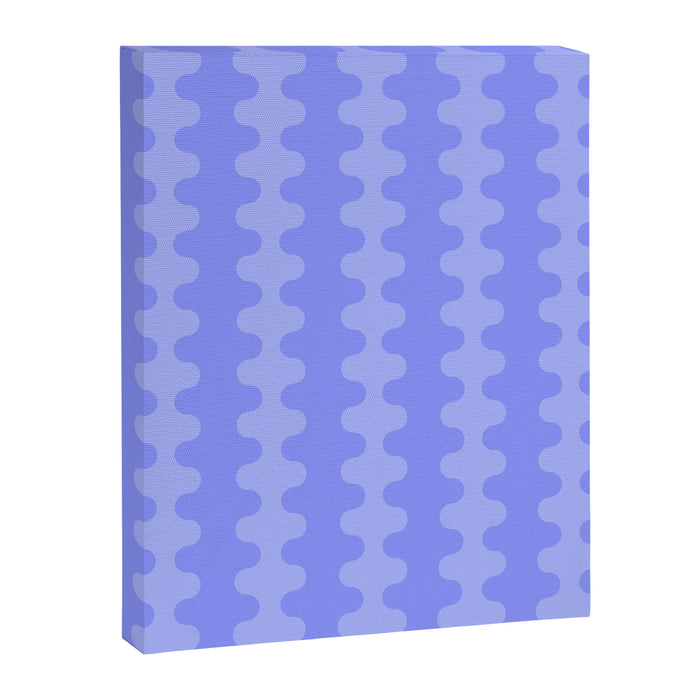 Modern Retro Wavy Ogee A-Go-Go Pop Stripes in Periwinkle Purple Canvas Print Gallery Image 1