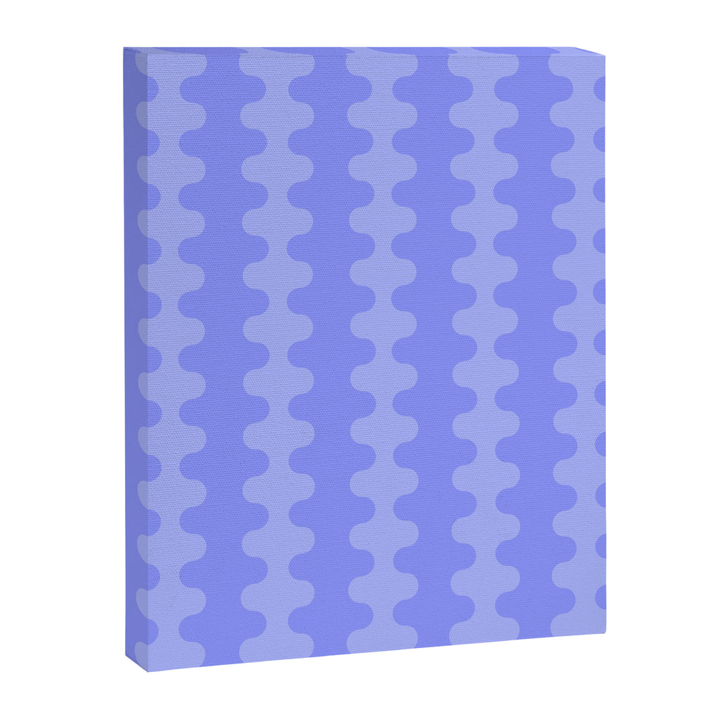 Modern Retro Wavy Ogee A-Go-Go Pop Stripes in Periwinkle Purple Canvas Print Gallery Image 8