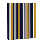Modern Stripes in Mustard Yellow, Navy Blue, Gray, and White. Minimalist Color Block Canvas Print Gallery Image 8