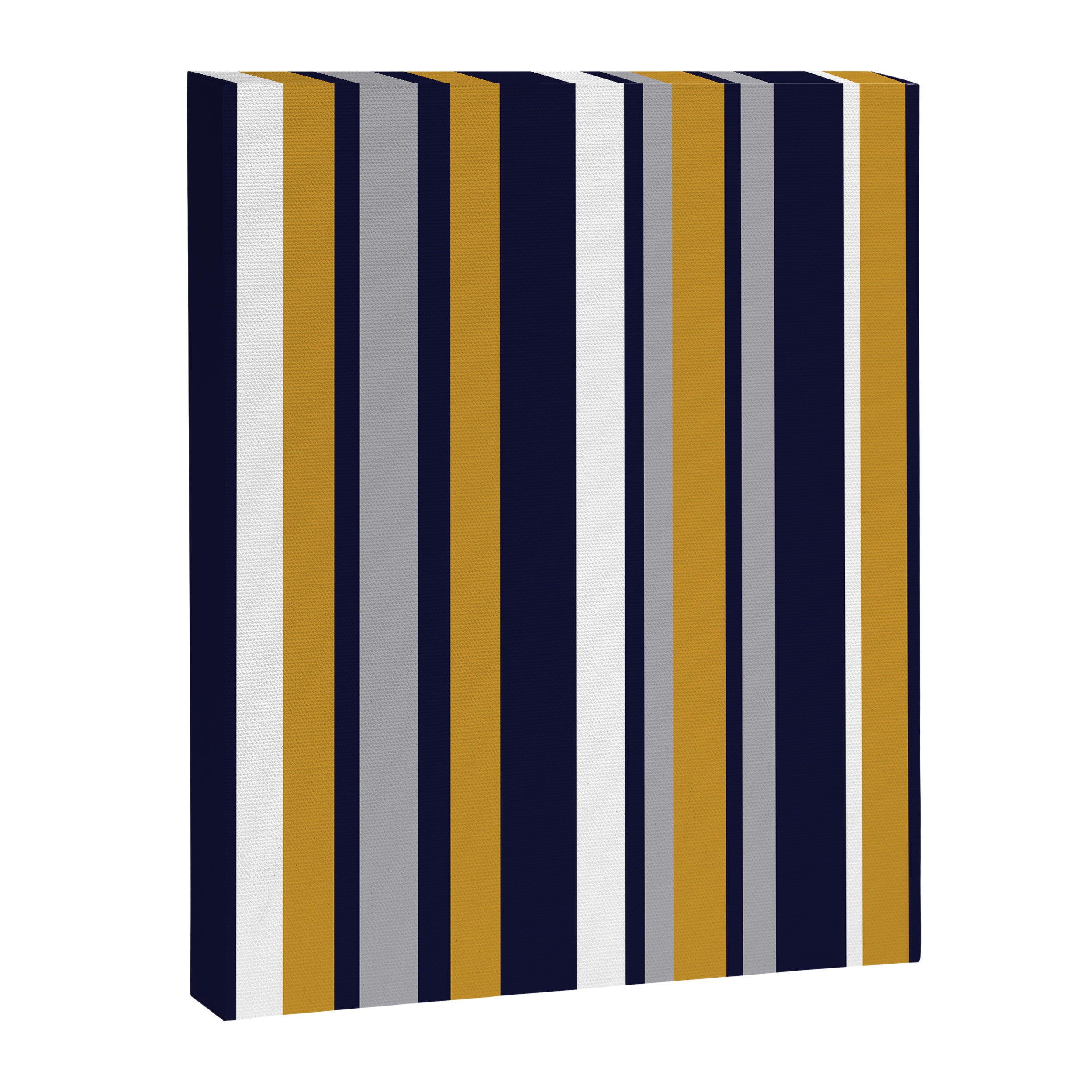 Modern Stripes in Mustard Yellow, Navy Blue, Gray, and White. Minimalist Color Block Canvas Print Gallery Image 8