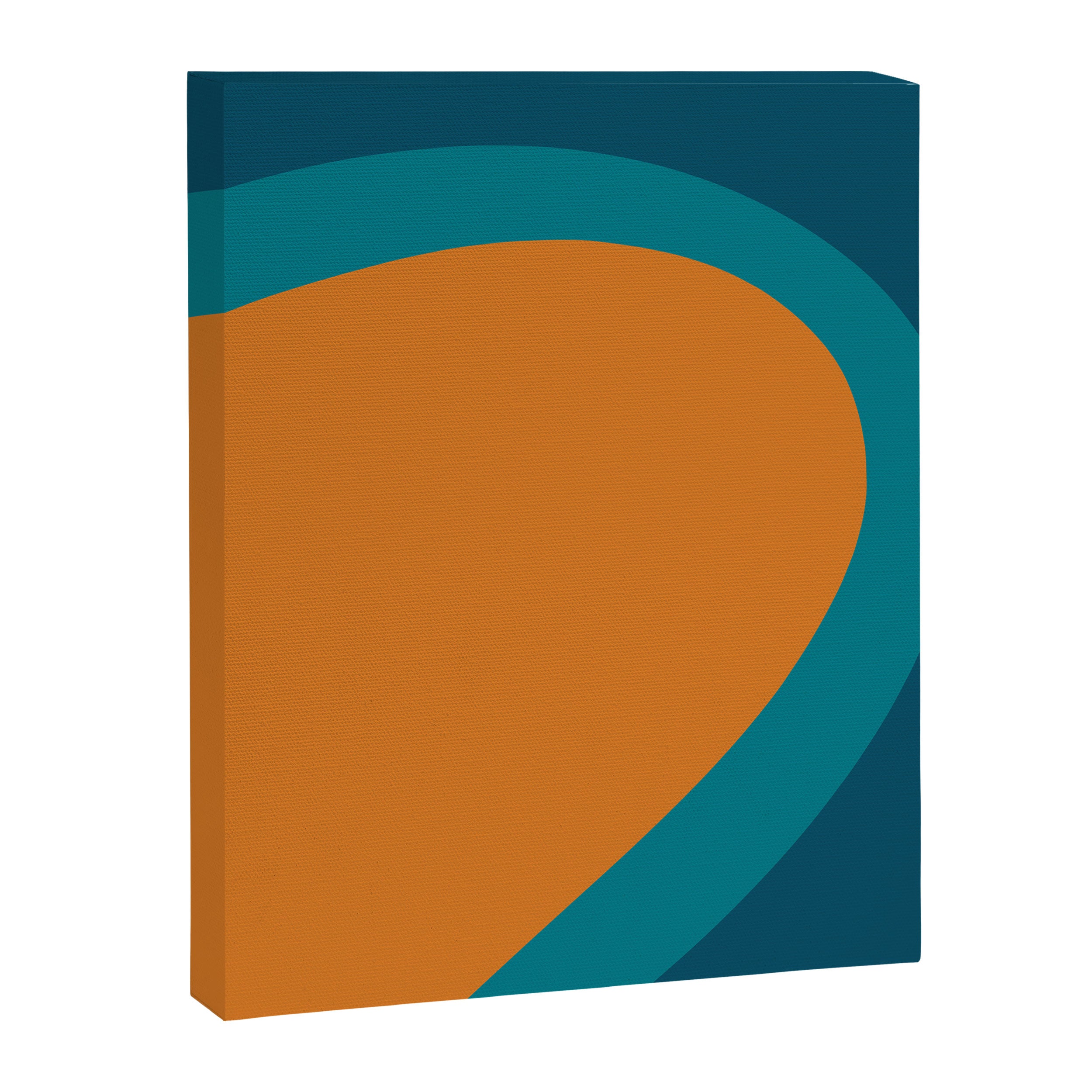 Moderna Bold - Minimalist Abstract Pattern in Teal, Blue, and Orange Canvas Print Gallery Image 8