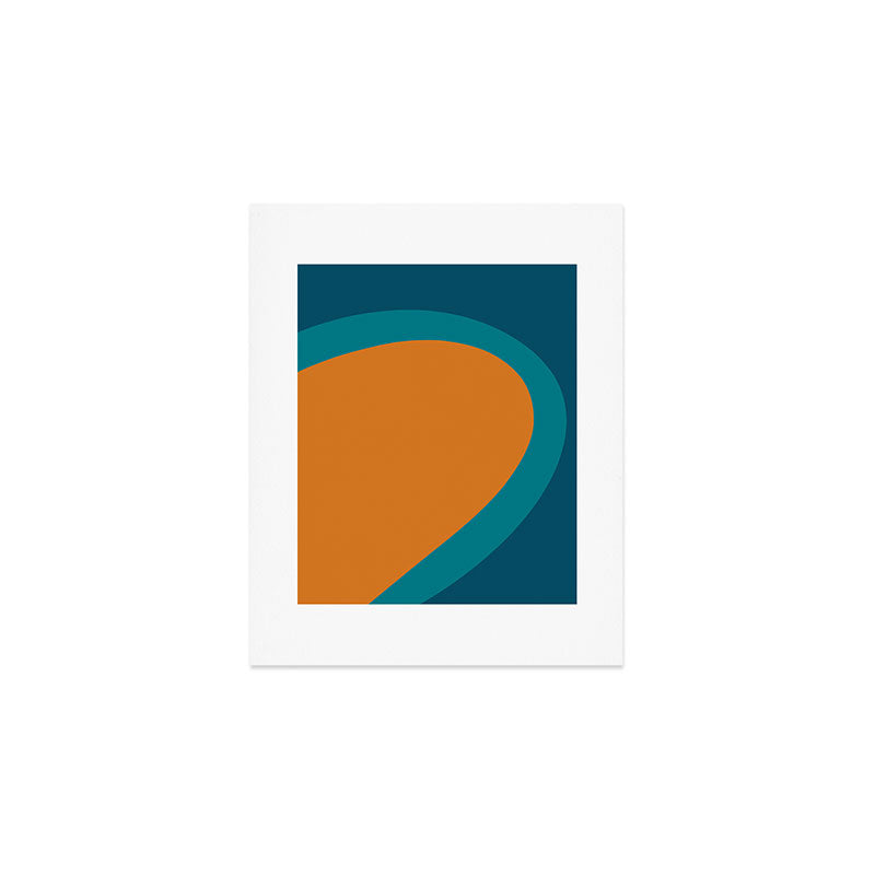 Moderna Bold - Minimalist Abstract Pattern in Teal, Blue, and Orange Art Print Gallery Image 1